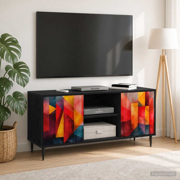 TV szekrény HEESCH 102 x 33 x 51 cm Fekete Tölgy Szerelt Fa