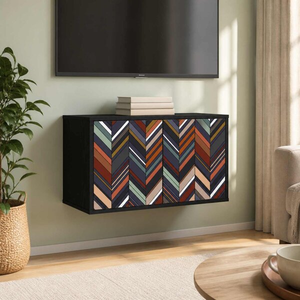 Falsítható TV Szekrény OMMEN 69 x 33 x 40 cm Fekete Tölgy
