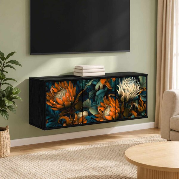 Falsítható TV Szekrény LOCHEM 102 x 33 x 40 cm Fekete Tölgy