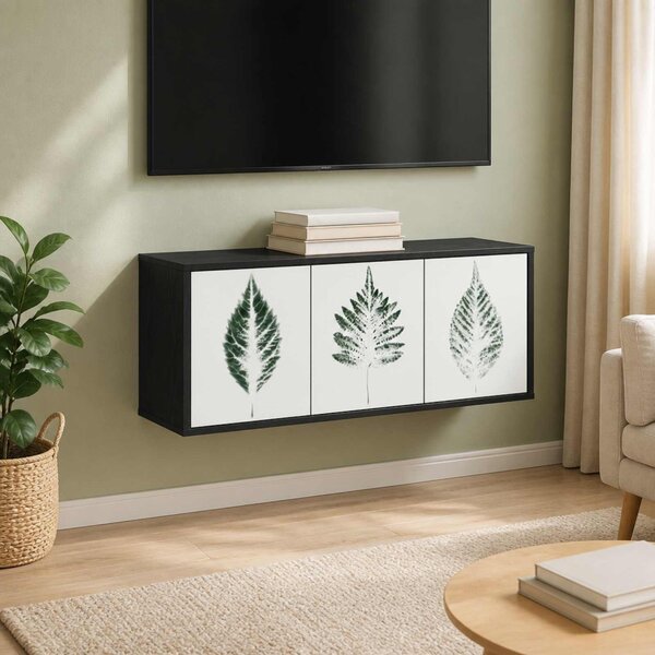 Falsítható TV Szekrény HANAU 102 x 33 x 40 cm Fekete Tölgy