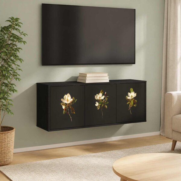Falsítható TV Szekrény BREMEN 102 x 33 x 40 cm Fekete Tölgy