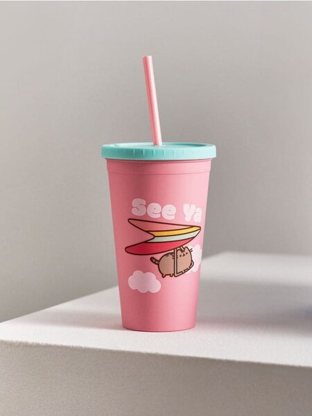Sinsay - Többször használható pohár szívószállal Pusheen - többszínű