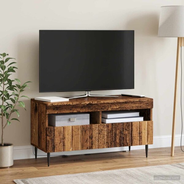 LED TV szekrény ZWOLLE 81 x 35 x 43 cm Antik Fa Szerelt Fa