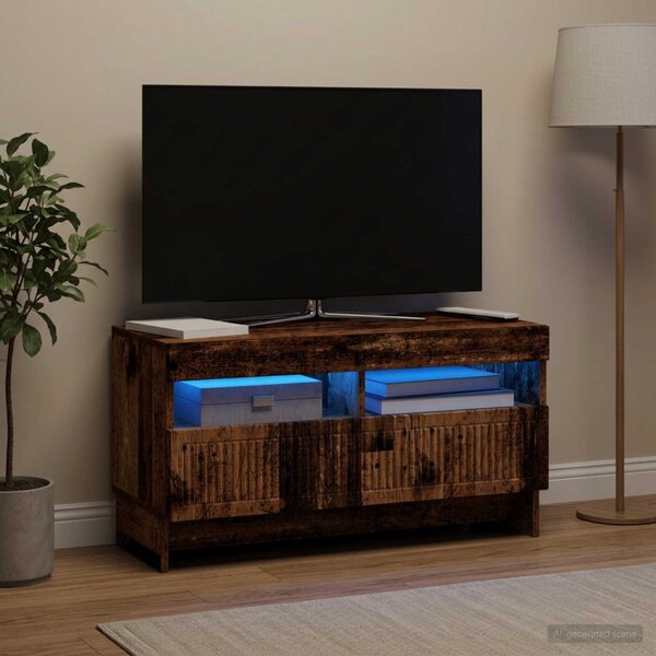 LED TV szekrény ALKMAAR 81 x 35 x 43 cm Antik Fa Szerelt Fa