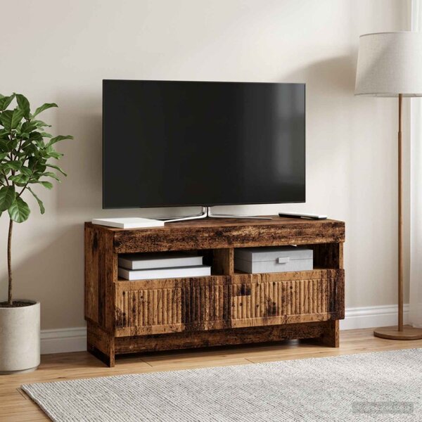 LED TV szekrény ALKMAAR 81 x 35 x 43 cm Antik Fa Szerelt Fa