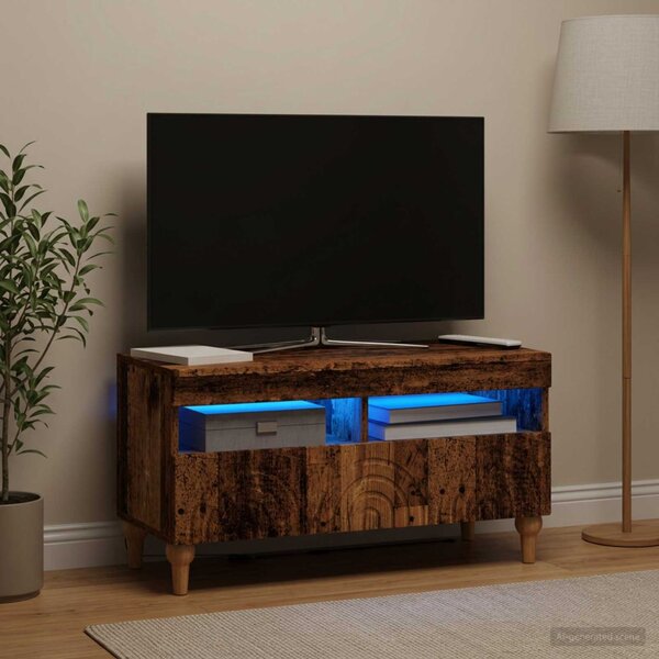 LED TV szekrény ALKMAAR 81 x 35 x 43 cm Antik Fa Szerelt Fa