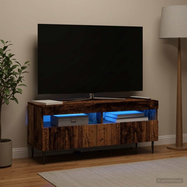 LED TV szekrény ZWOLLE 100 x 35 x 43 cm Antik Fa Szerelt Fa