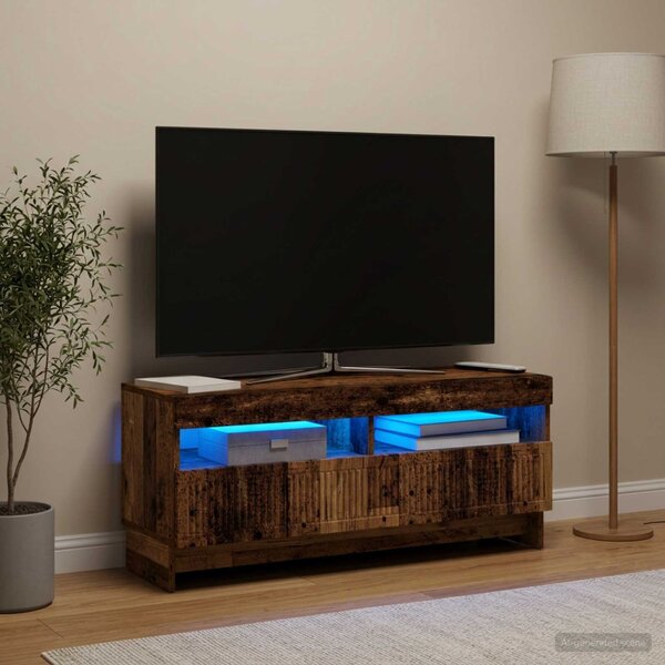 LED TV szekrény EDE 100 x 35 x 43 cm Antik Fa Szerelt Fa