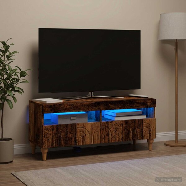 LED TV szekrény ALKMAAR 100 x 35 x 43 cm Antik Fa Szerelt Fa