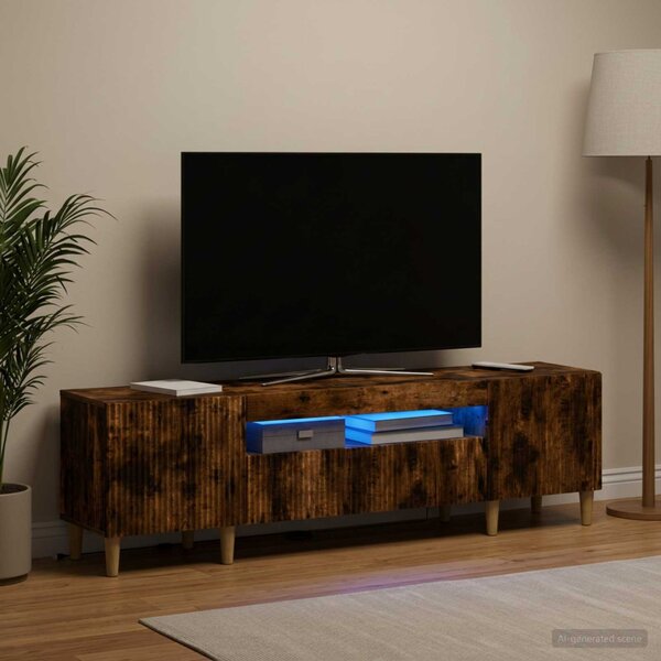 LED TV szekrény ARNHEM 153 x 35 x 43 cm Füstös Tölgy Szerelt Fa