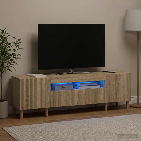 LED TV szekrény ARNHEM 153 x 35 x 43 cm Sonoma Tölgy Szerelt Fa