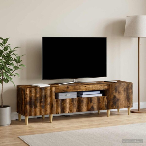 LED TV szekrény ARNHEM 153 x 35 x 43 cm Füstös Tölgy Szerelt Fa
