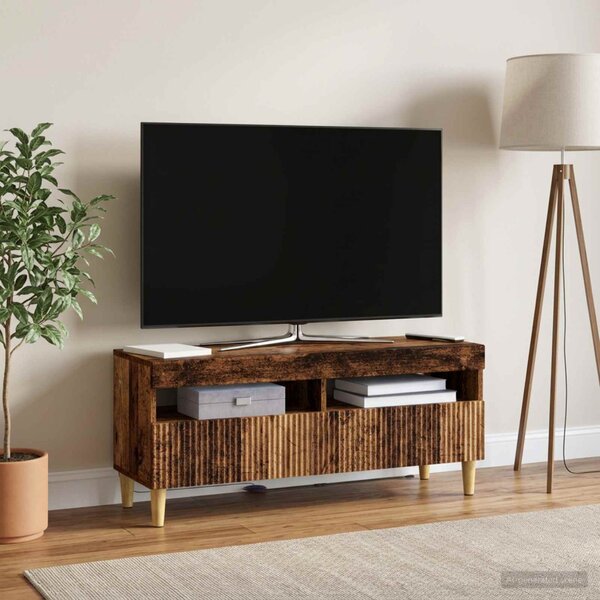 LED TV szekrény ARNHEM 100 x 35 x 43 cm Antik Fa Szerelt Fa