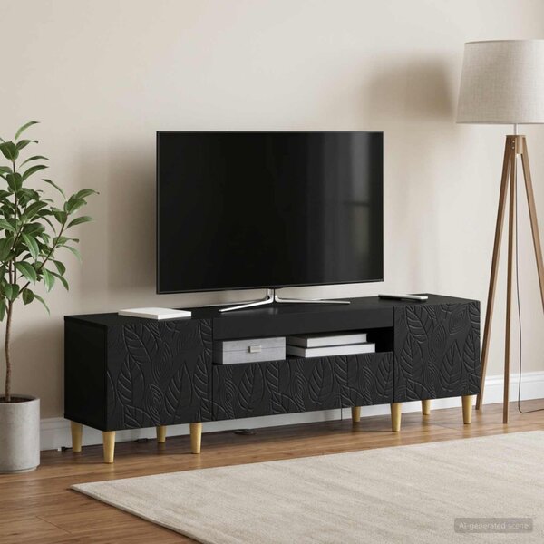 LED TV szekrény DELFT 153 x 35 x 43 cm Fekete Szerelt Fa