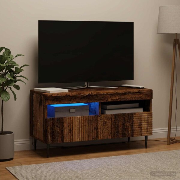 LED TV szekrény HAARLEM 81 x 35 x 43 cm Antik Fa Szerelt Fa