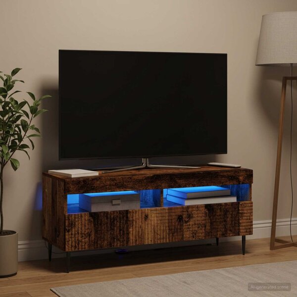 LED TV szekrény HAARLEM 100 x 35 x 43 cm Antik Fa Szerelt Fa