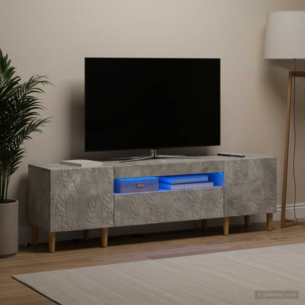 LED TV szekrény DELFT 153 x 35 x 43 cm Betonszürke Szerelt Fa