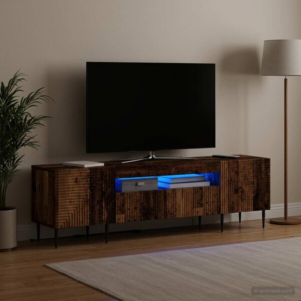 LED TV szekrény HAARLEM 153 x 35 x 43 cm Antik Fa Szerelt Fa