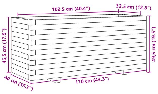 VidaXL Fa Virágláda - 110cm