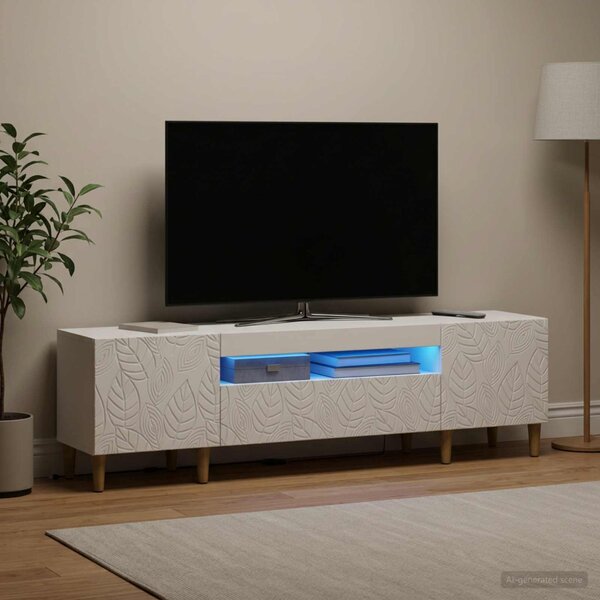 LED TV szekrény DELFT 153 x 35 x 43 cm Fehér Szerelt Fa