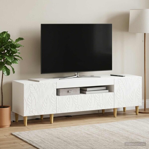 LED TV szekrény DELFT 153 x 35 x 43 cm Fehér Szerelt Fa