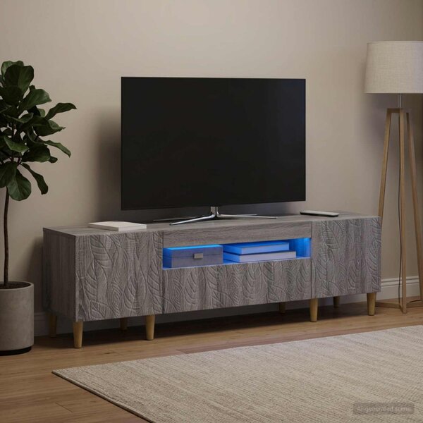LED TV szekrény DELFT 153 x 35 x 43 cm Szürke Sonoma Szerelt Fa