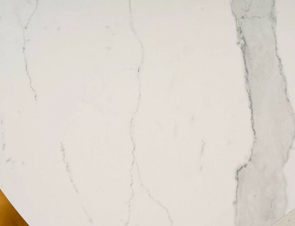 Armani Ceramic Kiterjeszthető Étkezőasztal - Fehér Márvány Hatású/Fekete Matt - 160(220)x90 cm