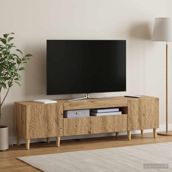 LED TV szekrény DELFT 153 x 35 x 43 cm Kézműves Tölgy