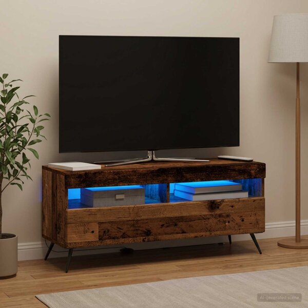 LED TV szekrény Antik Fa Szerelt Fa
