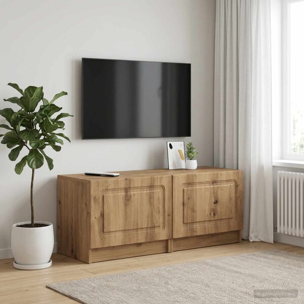 TV szekrény Kézműves Tölgy Szerelt Fa