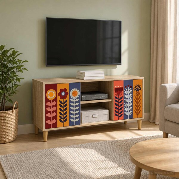 TV szekrény ESSEN 102 x 33 x 50 cm Sonoma Szerelt Fa
