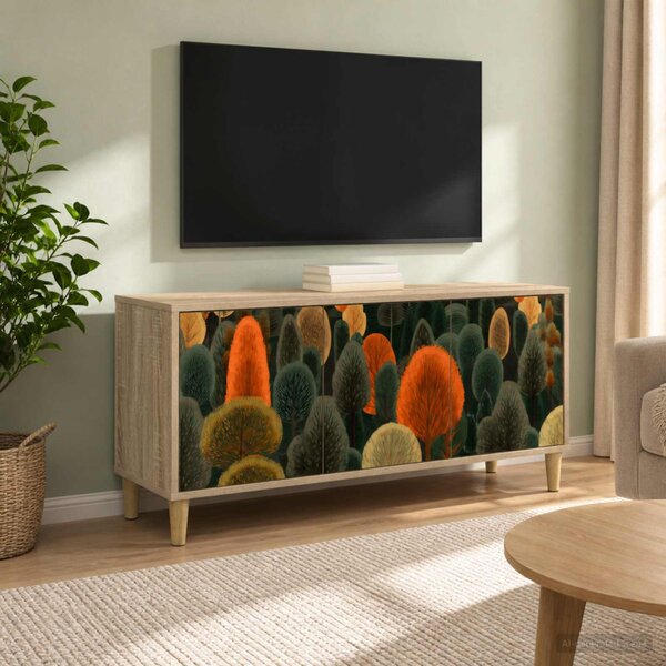TV szekrény ZAANDAM 102 x 33 x 50 cm Sonoma Szerelt Fa