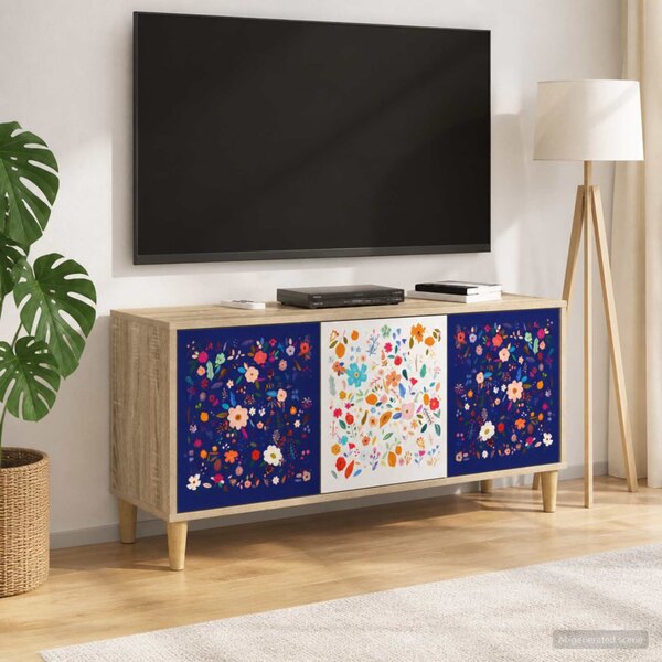 TV szekrény MAINZ 102 x 33 x 50 cm Sonoma Szerelt Fa
