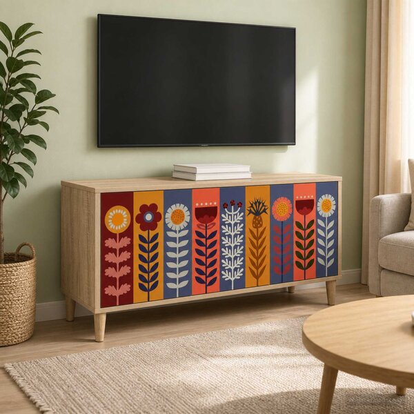 TV szekrény ESSEN 102 x 33 x 50 cm Sonoma Szerelt Fa
