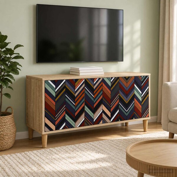TV szekrény OMMEN 102 x 33 x 50 cm Sonoma Szerelt Fa