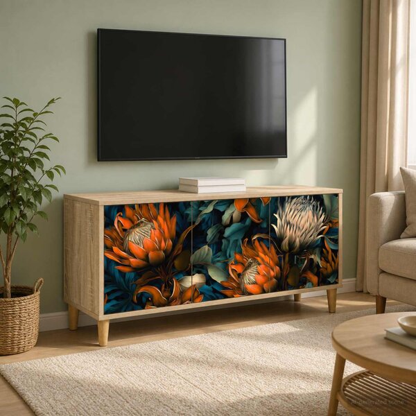 TV szekrény LOCHEM 102 x 33 x 50 cm Sonoma Szerelt Fa