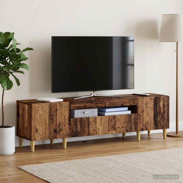 LED TV szekrény DELFT 153 x 35 x 43 cm Antik Fa Szerelt Fa