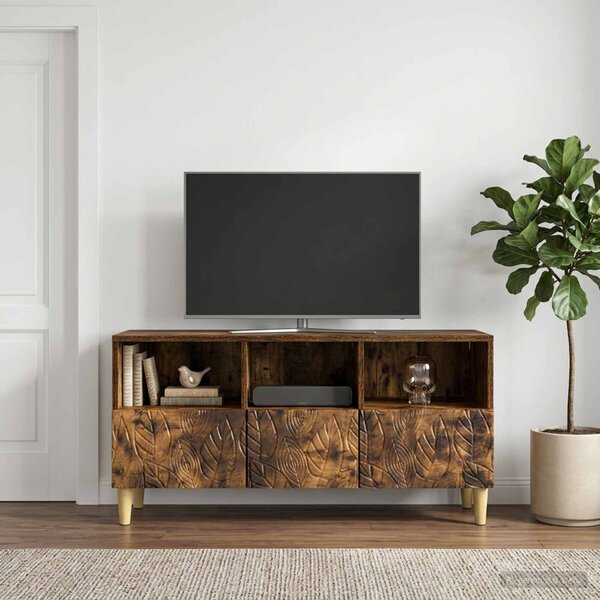 TV szekrény 102 x 34,5 x 50 cm Füstös Tölgy Szerelt Fa