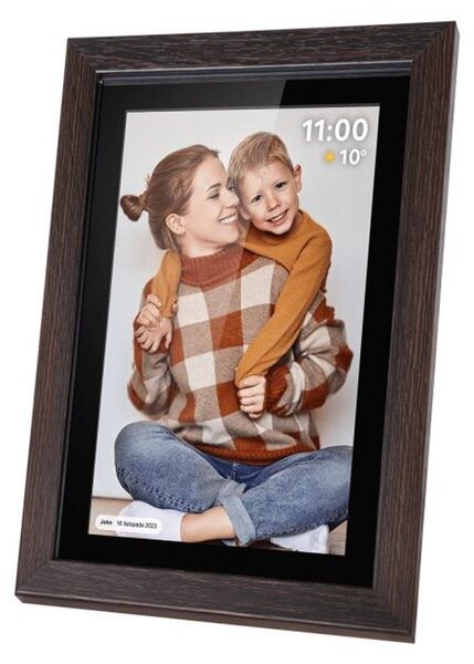 Digitális képkeret Kruger&Matz FRAMEO Wi-Fi 10.1" fa kerettel