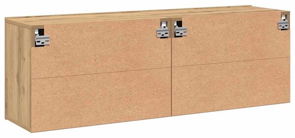 2 db kézműves tölgy falra szerelhető TV-szekrény 80x30x41 cm