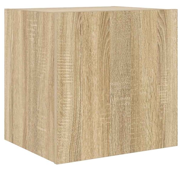 2 db sonoma tölgy színű fali TV-szekrény LED-del 40,5x35x40 cm