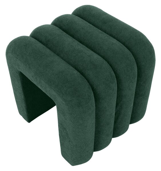 Dizájner puff, sötétzöld szövet, SUNDO