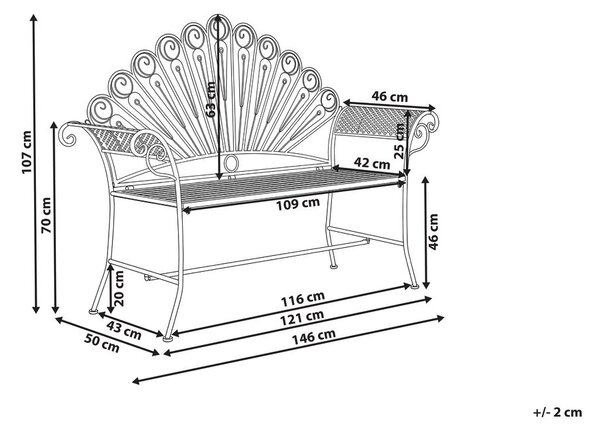 Kerti pad PAVIA 146 cm Fém Kék