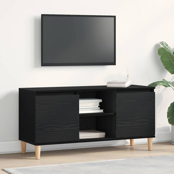 TV szekrény 102 x 35 x 50 cm Fekete tölgy Szerelt Fa