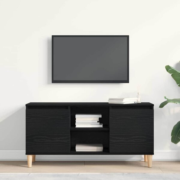 TV szekrény 102 x 35 x 50 cm Fekete tölgy Szerelt Fa