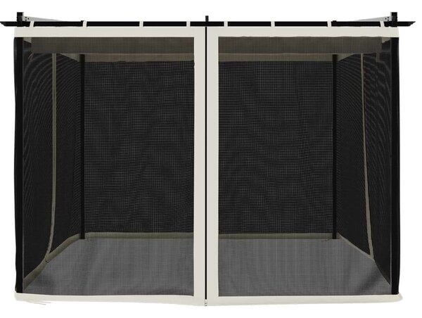 VidaXL Pavilon - Acél - 3x3m - Krémszínű