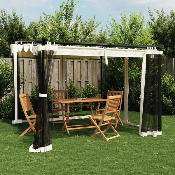 VidaXL Pavilon - Acél - 3x3m - Krémszínű