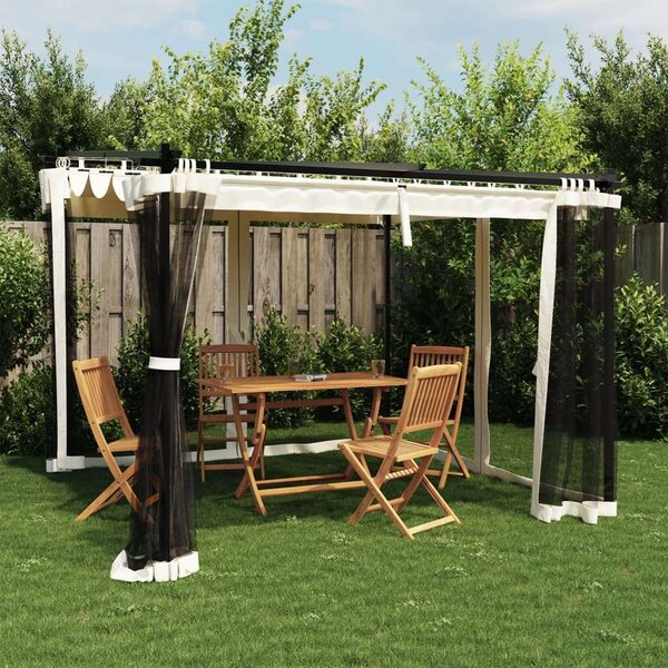 VidaXL Pavilon - Acél - 3x3m - Krémszínű