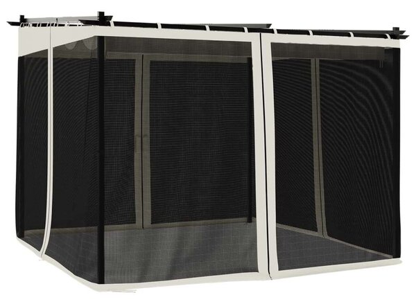 VidaXL Pavilon - Acél - 3x3m - Krémszínű
