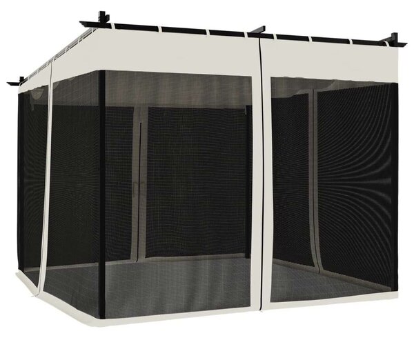 VidaXL Pavilon - Acél - 3x3m - Krémszínű